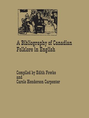 cover image of A Bibliography of Canadian Folklore in English